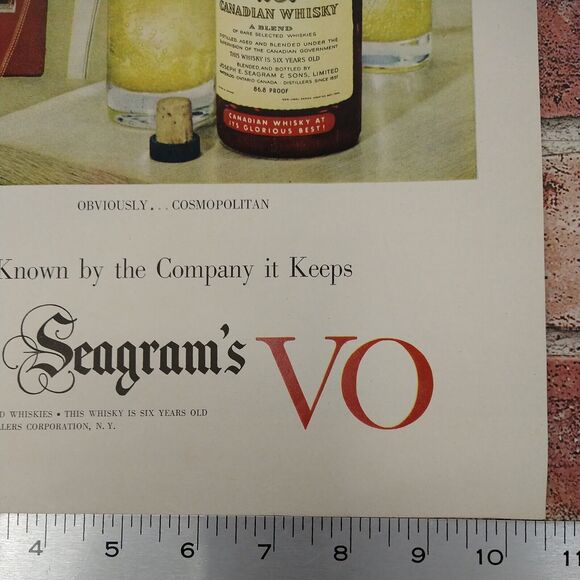 1950 Seagrams VO Whisky Vtg Magazine Print Ad Travel Stickers Cruise Scene - Picture 9 of 11